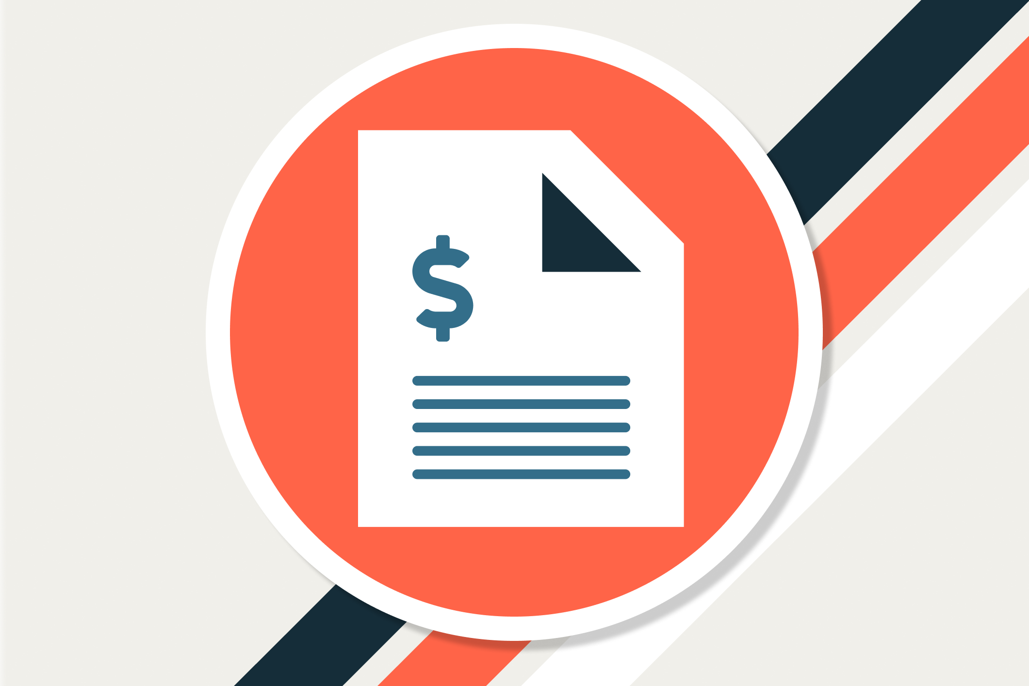 Simple animated icon showing a simplistic expense report.