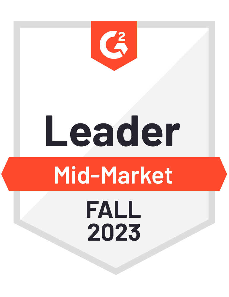 G2 Leader Mid-Market Fall 2023 badge