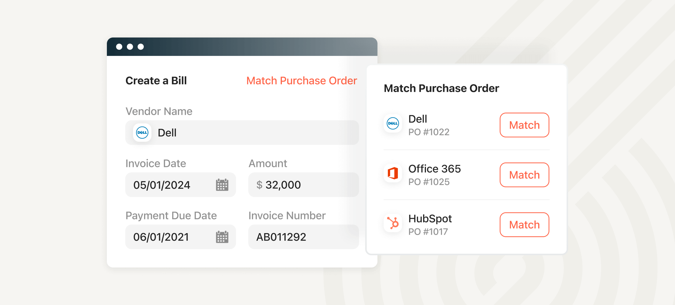 match purchase order