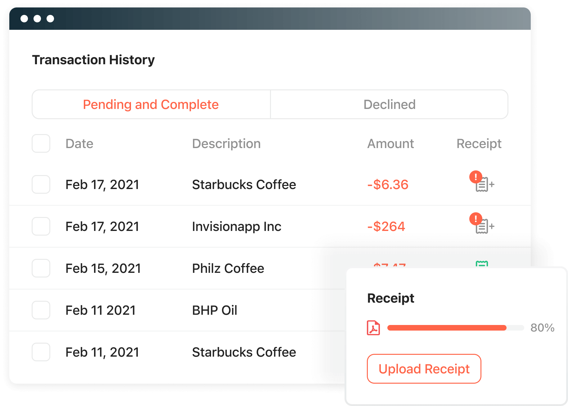 receipt-attachment Attach receipts screenshot