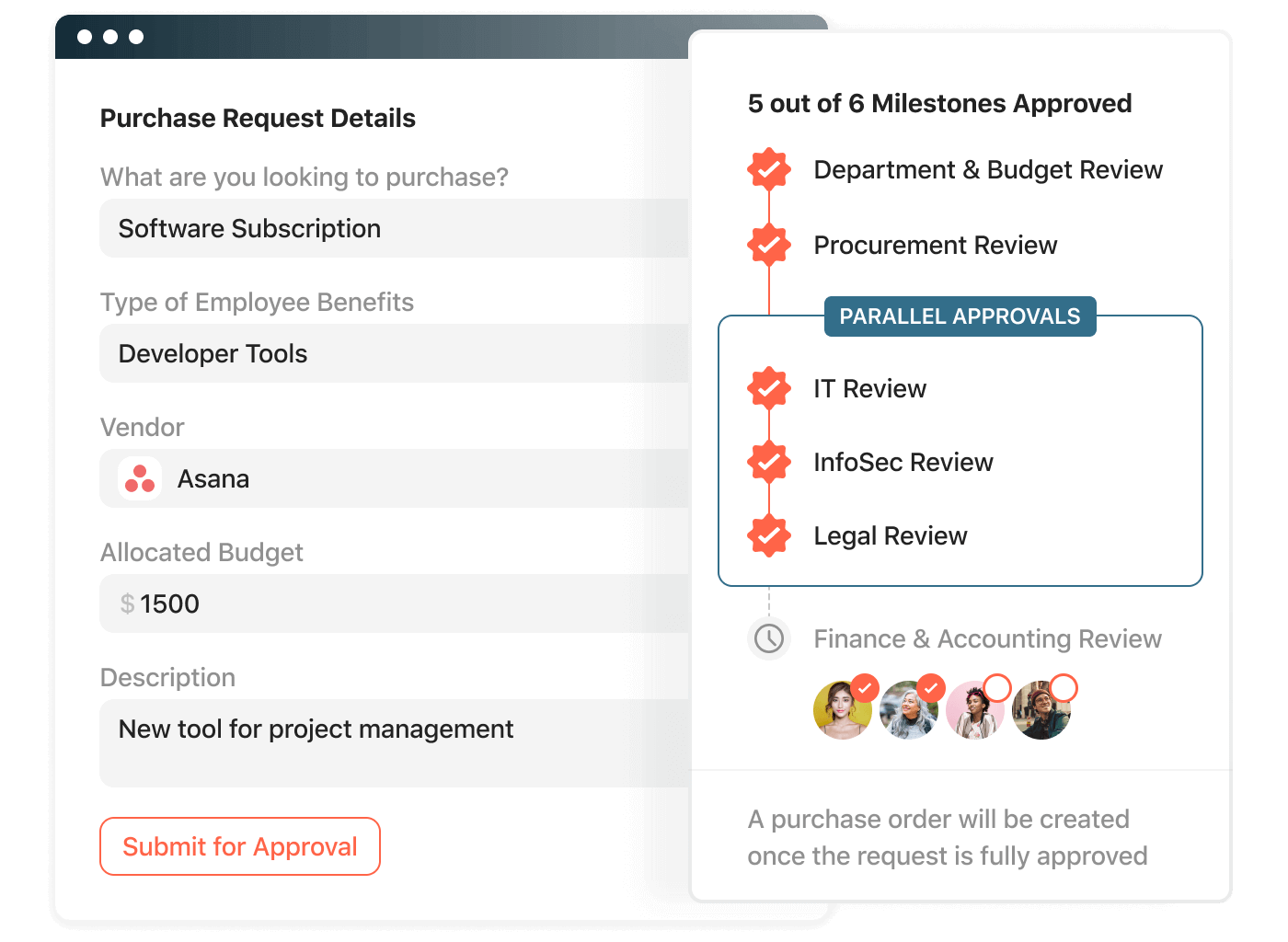 Screenshot of intake workflow