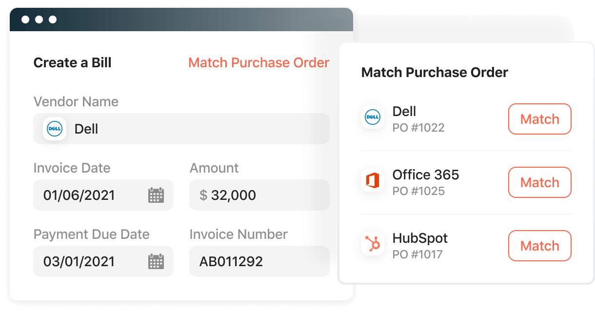 Screenshot of Match against NetSuite POs and receipts.